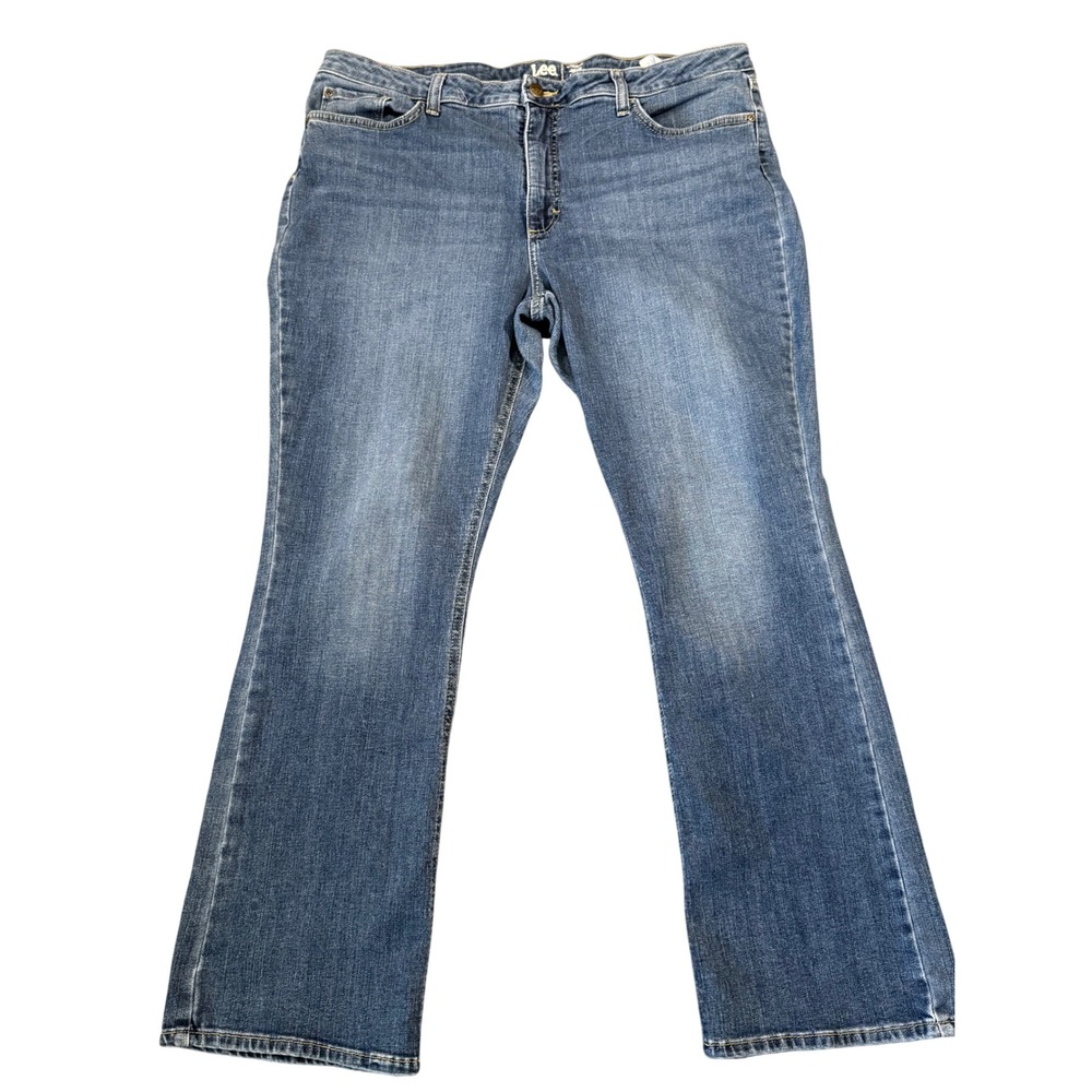 Lee Women Regular Fit Mid Rise Bootcut Cotton Blend Medium Wash Jeans Size 20M